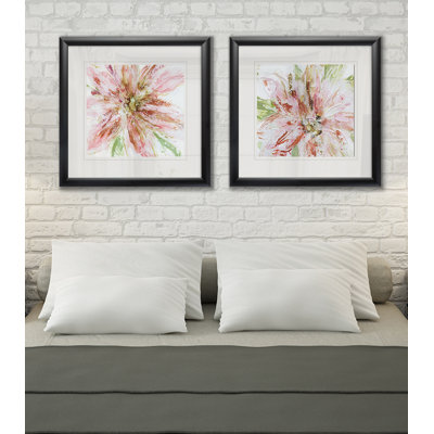 « floral strokes i », ensemble de 2 reproductions encadrées
