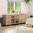 Scarlett Large TV Stand For 85 Inch TV, LED TV Console Table For 85 Inch TV, Entertainment Center With Charging Station&Glass Door, Kitchen Sideboard Buffet Cabinet For Dining Room-1952434368