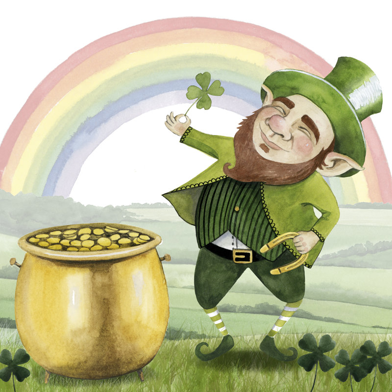 Leprechaun's Rainbow I by Grace Popp - Wrapped Canvas Painting, 91cm H x 91cm W