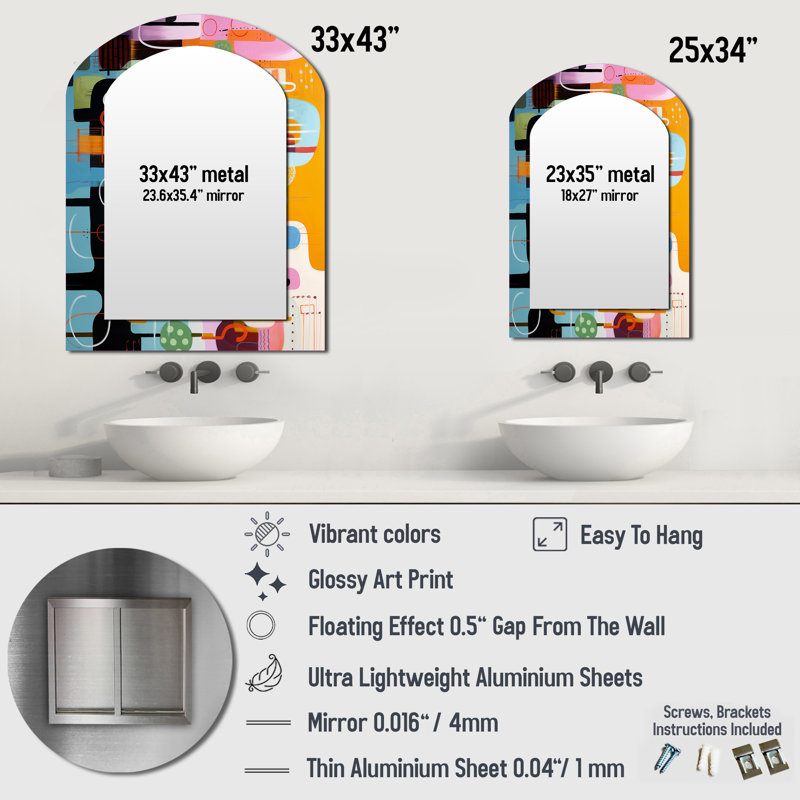 Miroir mural Mid Arch, 34 po x 25 po