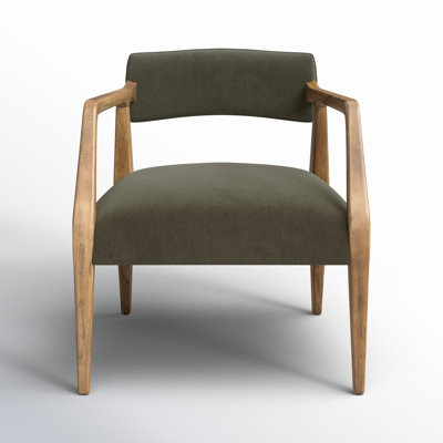 Berthe Oak Genuine Leather Armchair