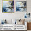 Gris et bleu abstrait, peinture sur lac - Lacs et rivières, impressions d'art mural-567099650-567099651