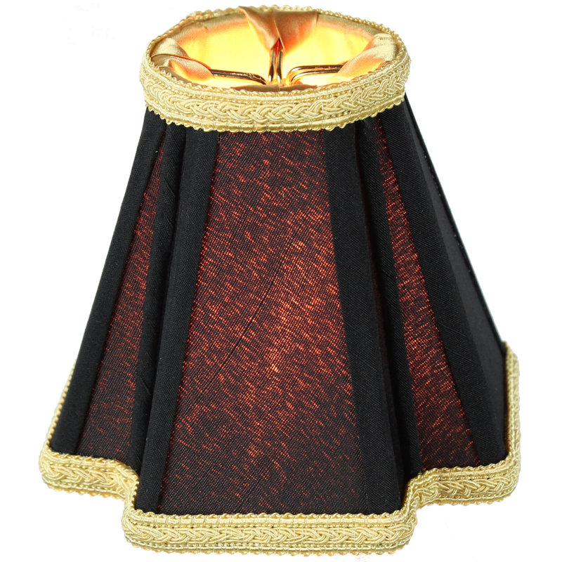 Black Silk Empire Candelabra Shade with Brass Frame