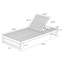 Chaise longue avec coussin à 4 plis, chaise longue d'extérieur réglable avec surface latérale plate
