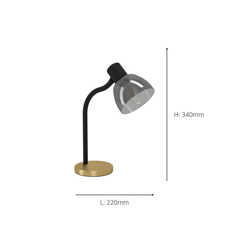 Sirotek Metal Arched Lamp, Black/Gold, Black