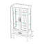 Armoire lumineuse en verre avec tablettes réglables, 2 portes et 1 tiroir pour une présentation et un rangement élégants-1233389366