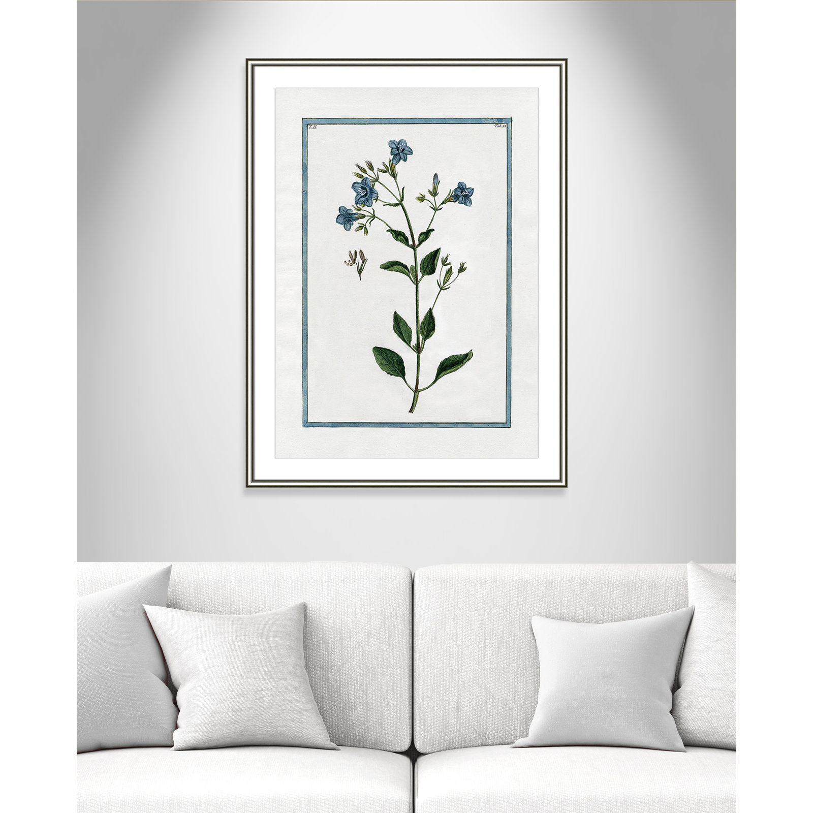 Shabby Elegance Botanical II - Framed Art, 26.75" W x 36.75" H, Silver Framed