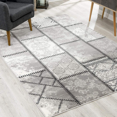 Tapis gris à motif abstrait Palmer Lake