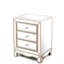 Commode 3 tiroirs avec miroir champagne séduisant. Et en verre épais. Idéal pour les salons, les chambres à coucher et les canapés. Résistant aux hautes températures, facile à nettoyer rapidement. Poignée en cristal lisse