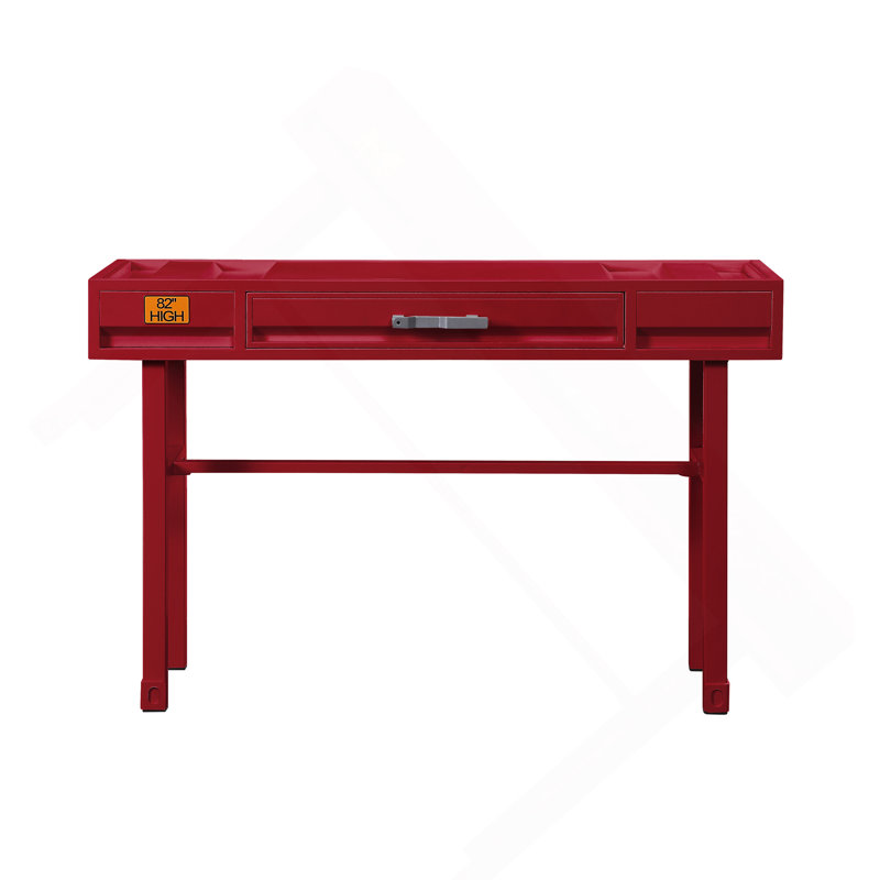 Bureau de coiffeuse à finition rouge