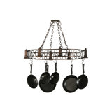 Revival Deco Oblong Handcrafted Hanging Pot Rack