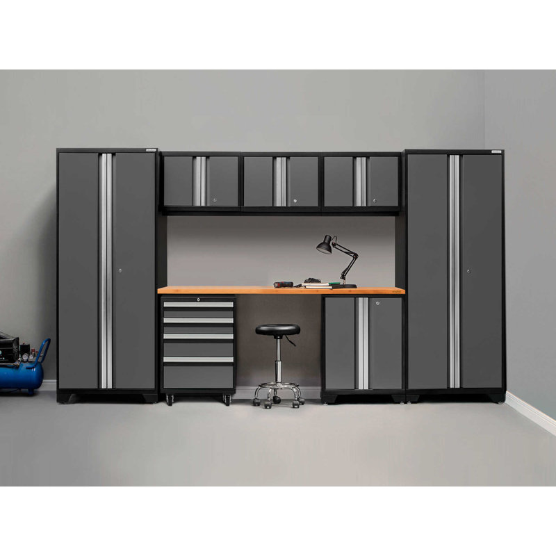 Armoire de rangement Bold Series, Gris, Bambou, Sept armoires