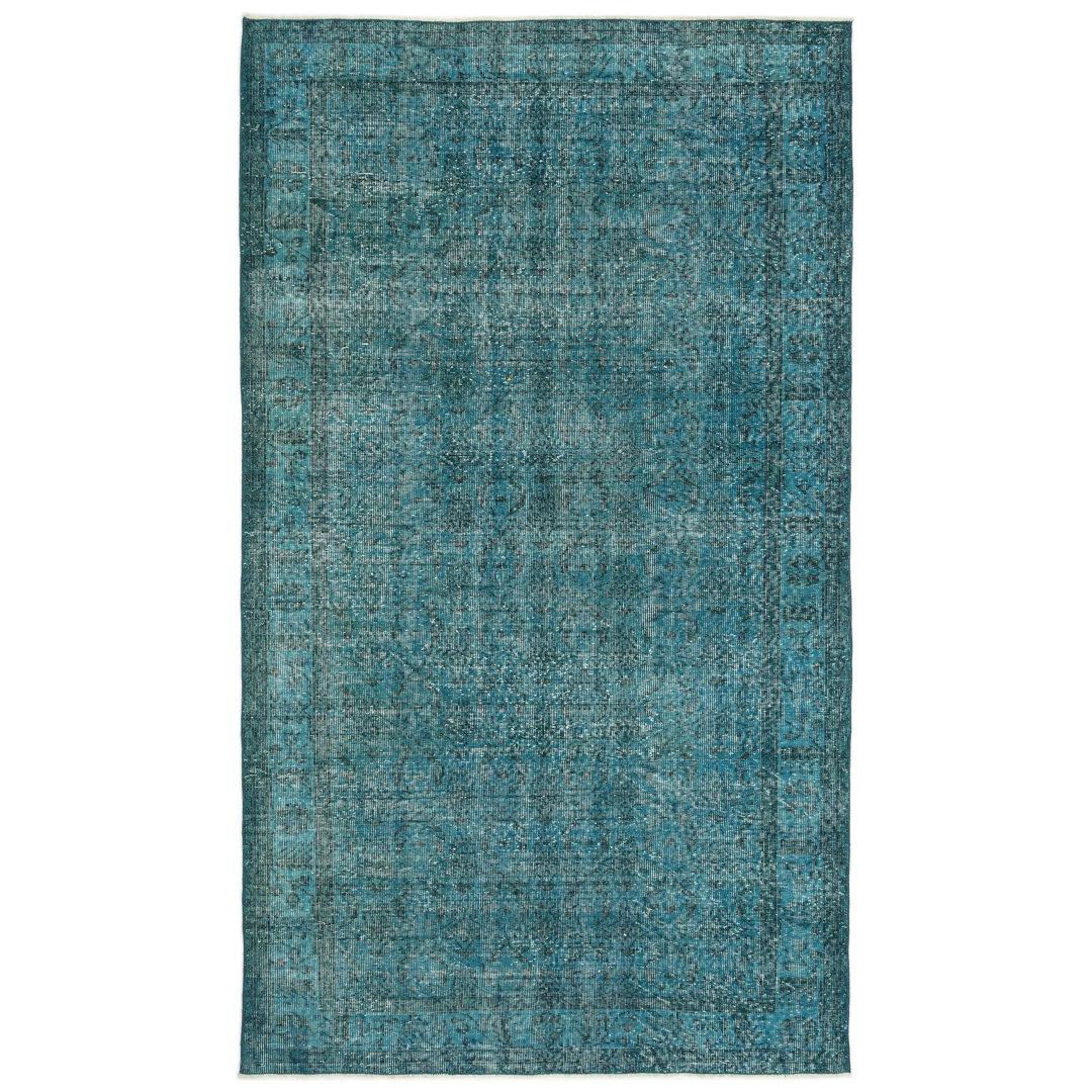 Atina Turquoise Vintage Wool Handmade Area Rug