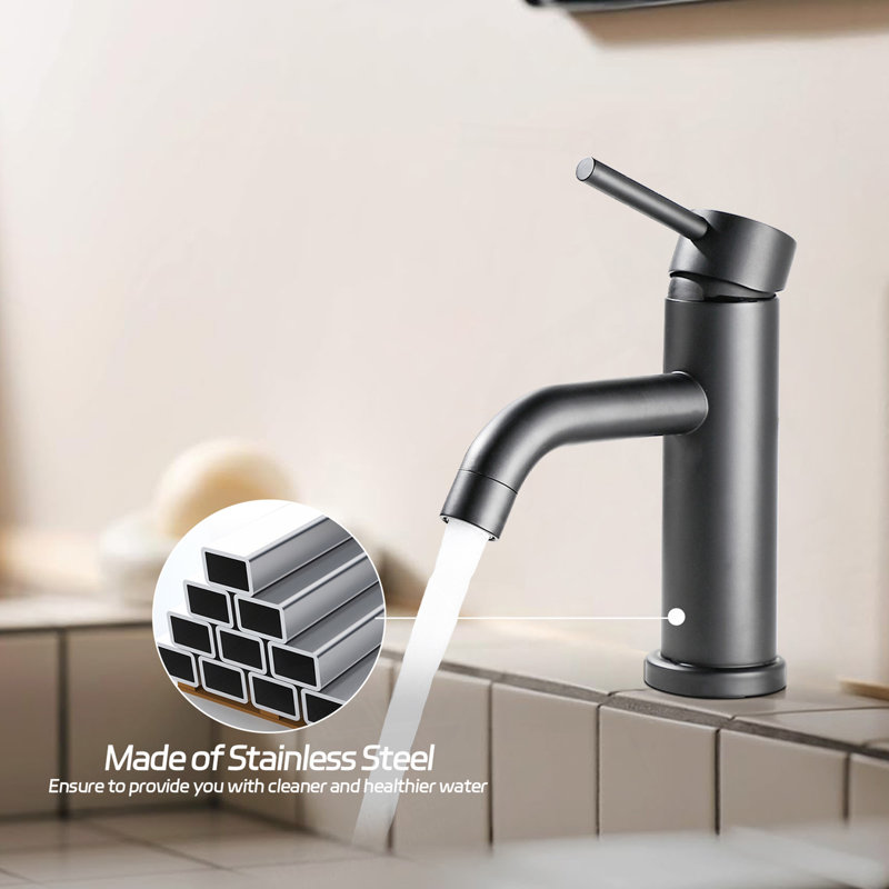 Robinet de salle de bain à un trou pour salle de bain, Noir mat
