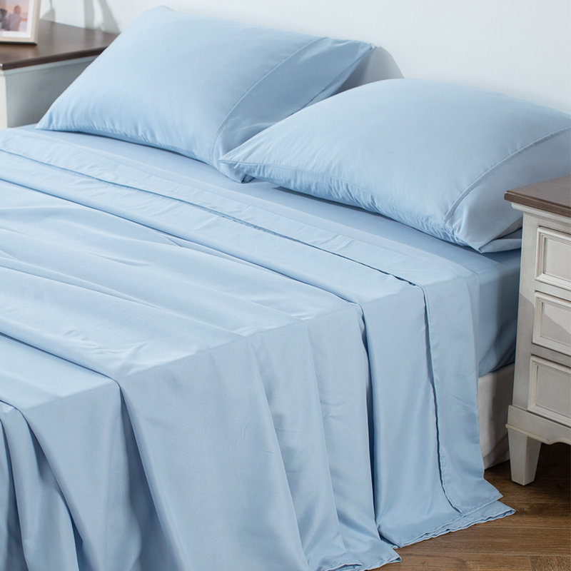 Kasentex 1800 Series Soft Microfiber Sheet Set - Blue California King, California King Sheet Set with 2 Pillowcases