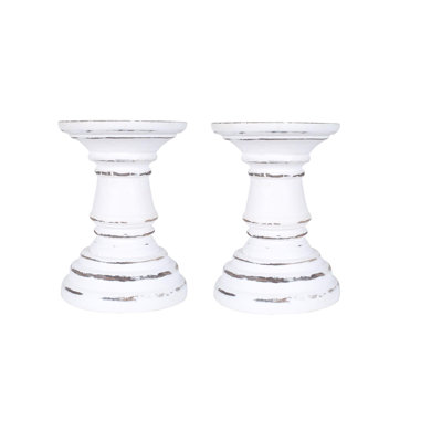 2 Piece Wood Pillar Set
