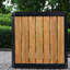 Tables de patio modernes, table d'appoint compacte en métal avec plateau en bois d'acacia, pour terrasse ou piscine-513903582