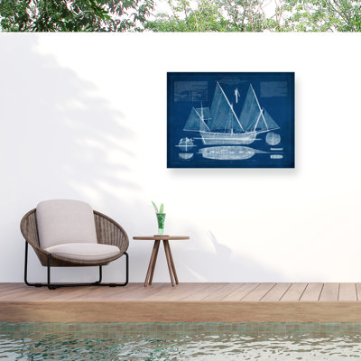 Toile pour l'extérieur «Antique Ship Blueprint III» Protivin Vision Studio