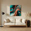 Gradient Abstract 65, art mural en métal bleu