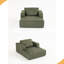 Canapé-lit compressé 1 place 62,6 po x 48,23 po avec 2 coussins lombaires, tissu velours côtelé doux pour la peau-1634627009