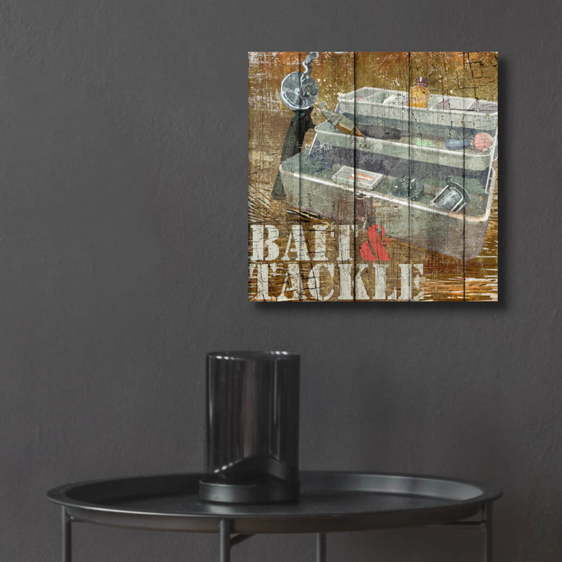  «Open Season Tackle» par Art Licensing Studio, art mural en verre acrylique, H 12 po x l 12 po x P 0,13 po
