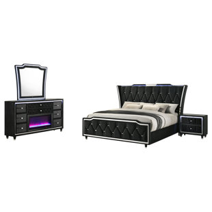 Lorient 4-Piece Bedroom Set Black