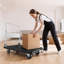 Chariot de manutention pliable, capacité de 300 kg, 89,4 x 59,4 x 85,1 cm, plateau pliable avec roues pivotantes, poignée de poussée compacte
