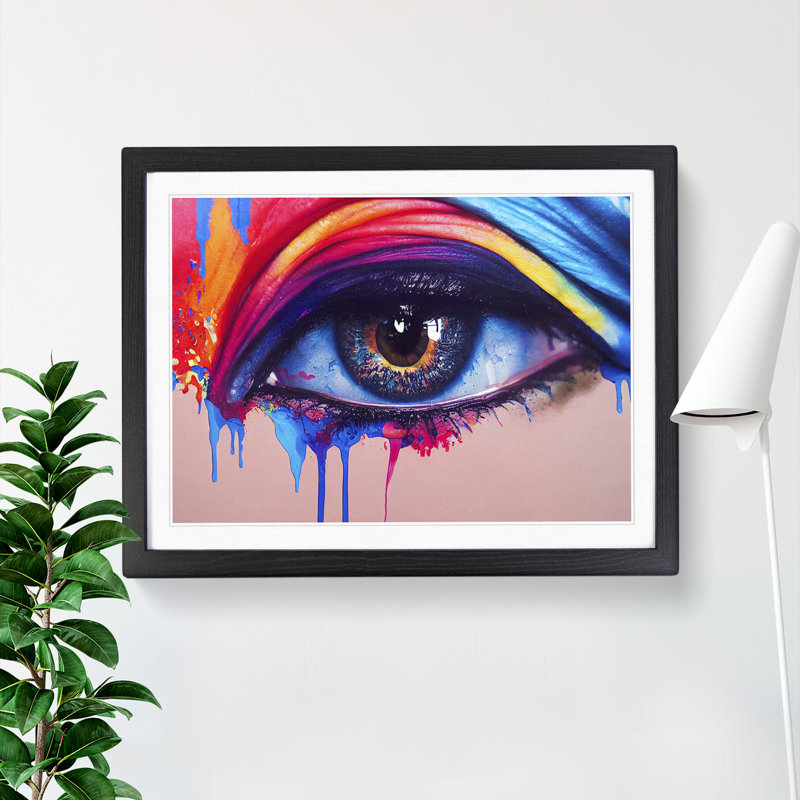 Eye Of A Woman Vol.5 Abstract - Single Picture Frame Painting, 46cm H x 64cm W x 2cm D, Black