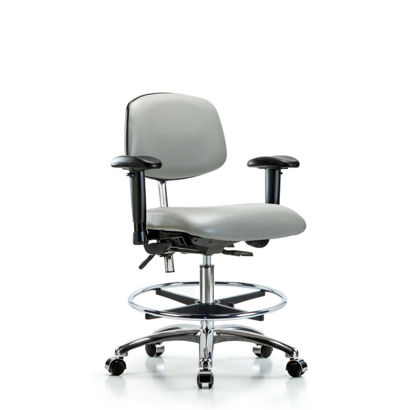 Anouk Vinyl Task Chair, Casters, Dove, Included
