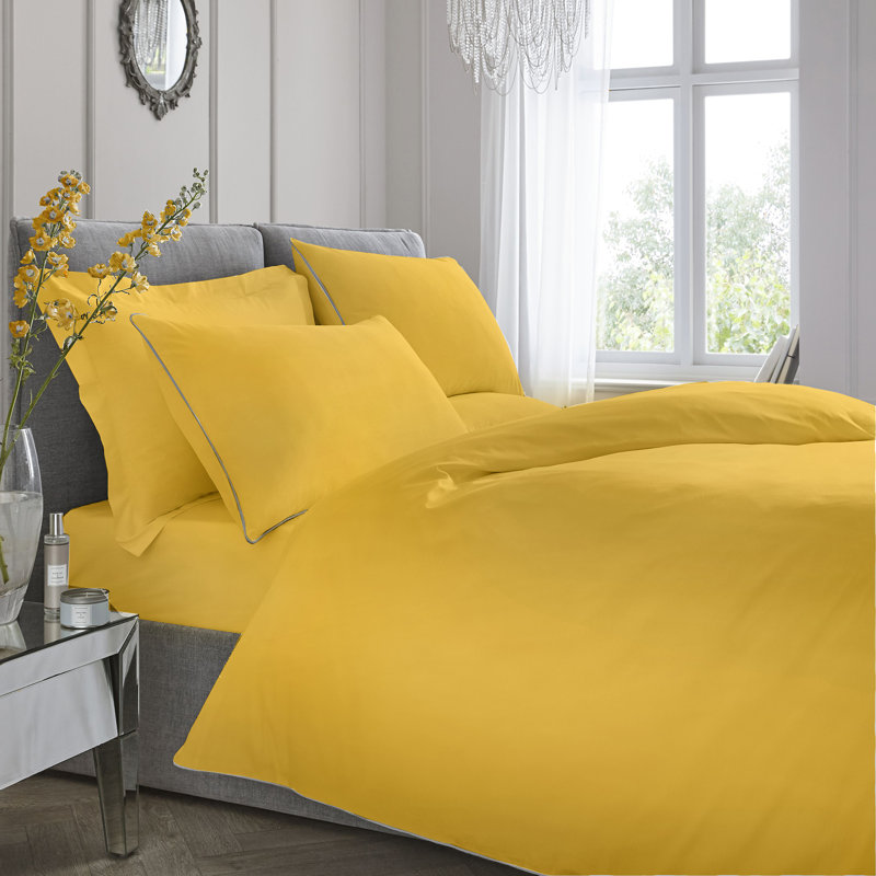 Solid Colour Duvet Cover Set with Pillowcases, Single Duvet Cover, White