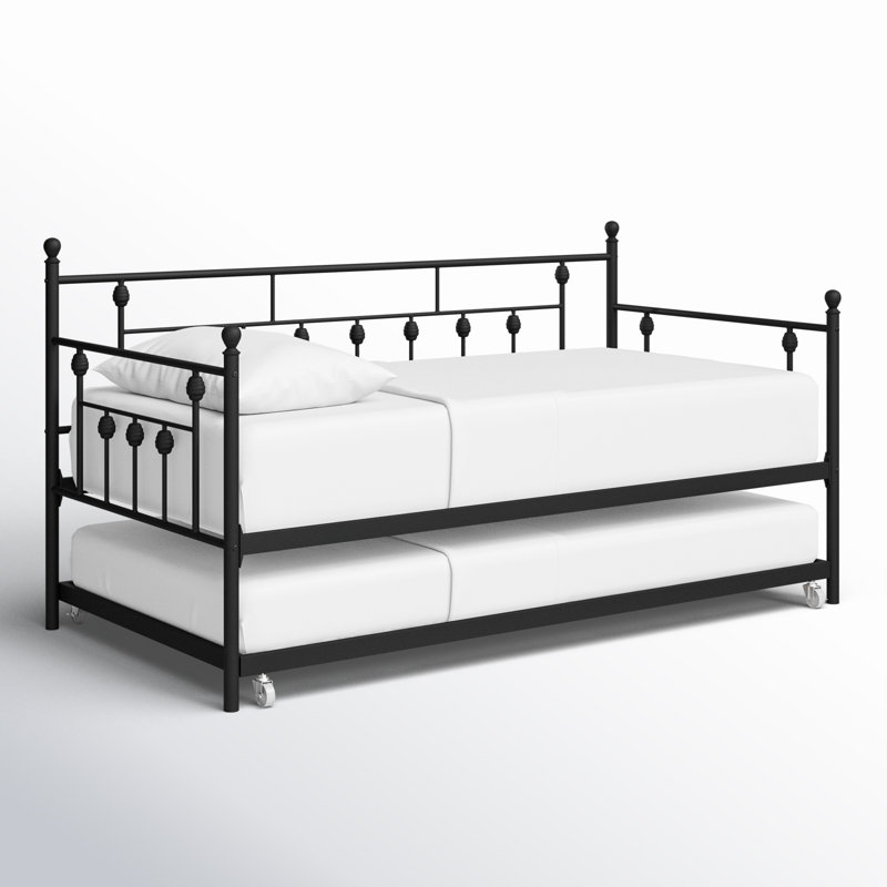Lit de jour simple avec couchette Losh, Noir