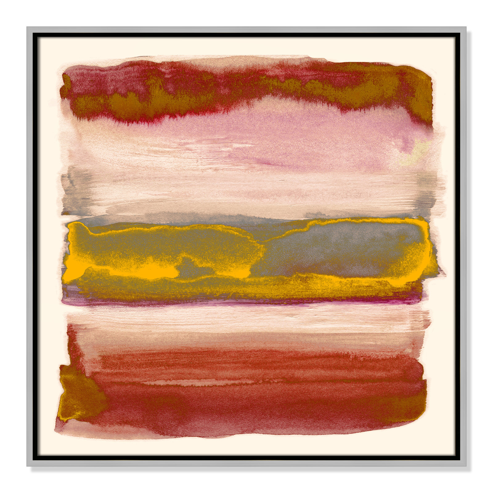 Yellow Sky II Print by Nan, Silver, 25.5" H x 25.5" W