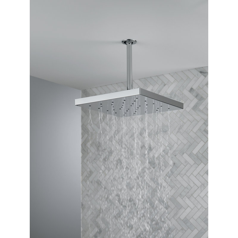 Rain Fixed Shower Head with H2Okinetic Technology, Lumicoat Chrome