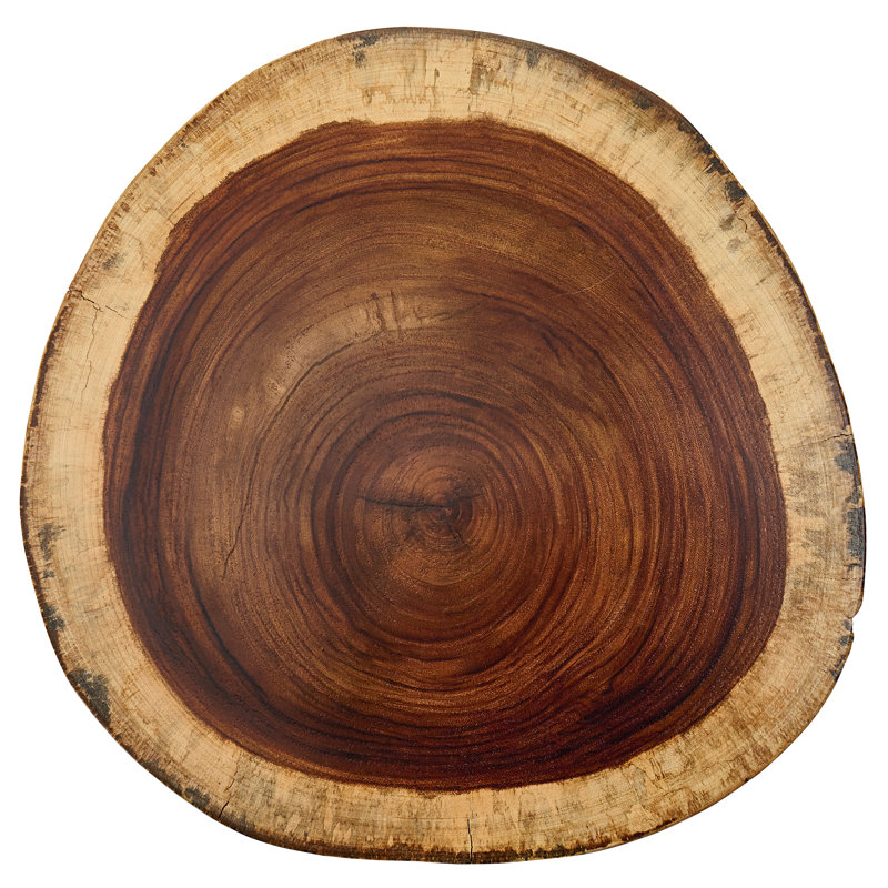 Live Edge 38'' Solid Wood Round Bevelled Edge Table Top
