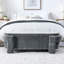 Banc rembourré en chenille gris avec grand rangement - 51,5 po x 20,5 po x 17 po, pour le salon, la chambre à coucher, le vestibule, le banc de repose-pieds à utilisation confortable, confortable, sans salle de réunion ni vestibule