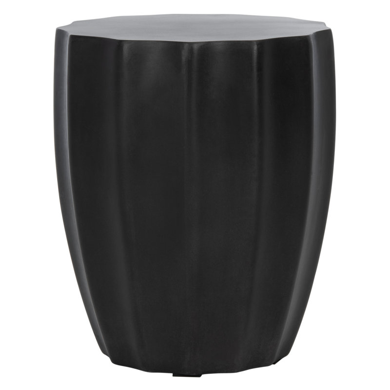 Outdoor Spiro Stone Side Table, Black
