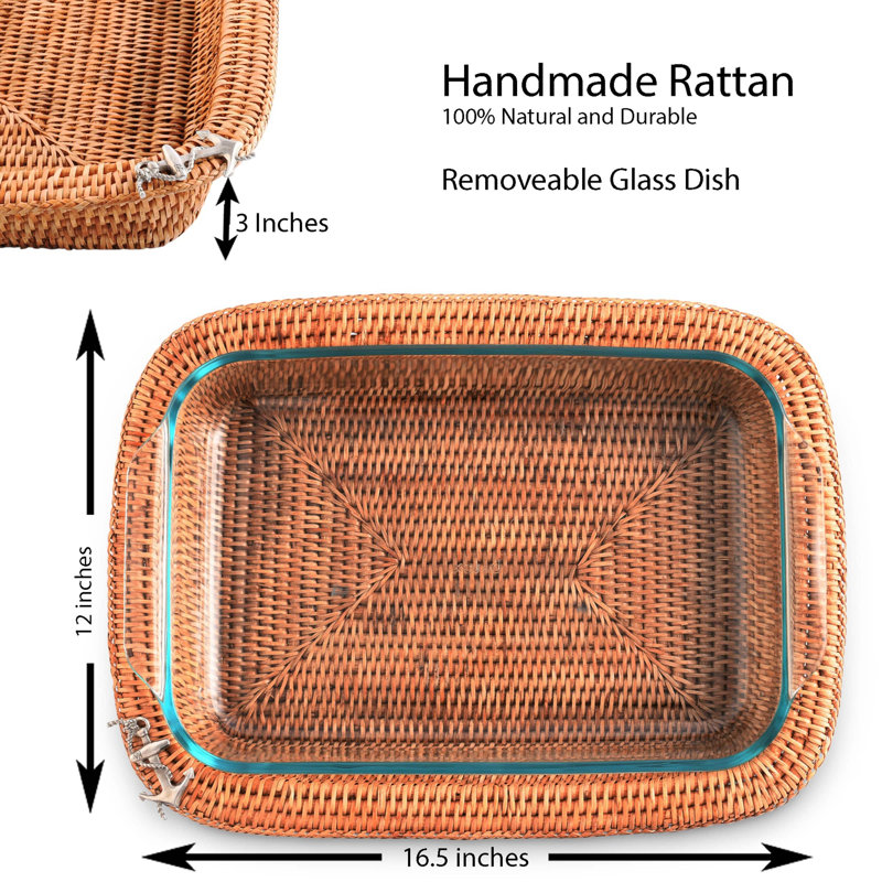 Porte-casserole rectangulaire en osier tissé à la main 3 pintes Anchor