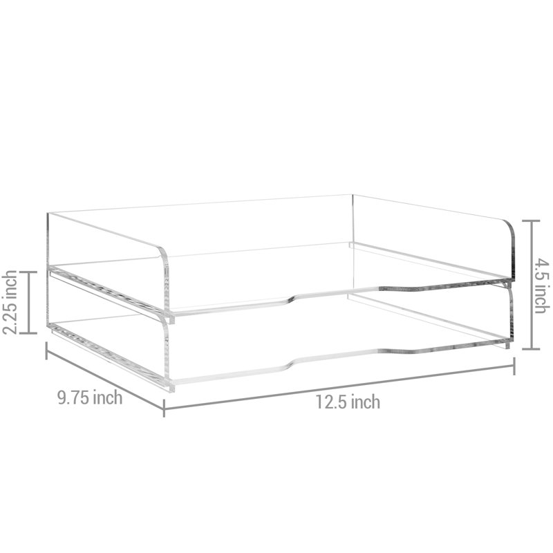 Acrylic 2 Tier Stackable Desktop File Organiser