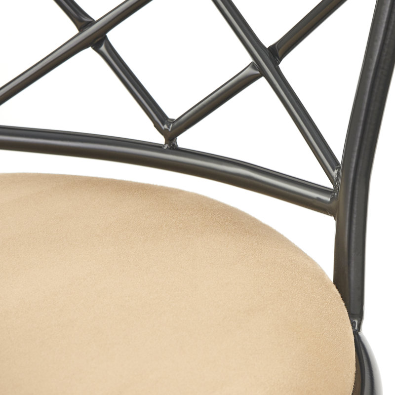 Tabouret Lamoille, Noir, Brun pâle