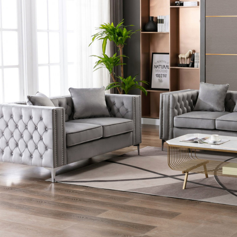 Causeuse élégante et contemporaine, élégance, Gris