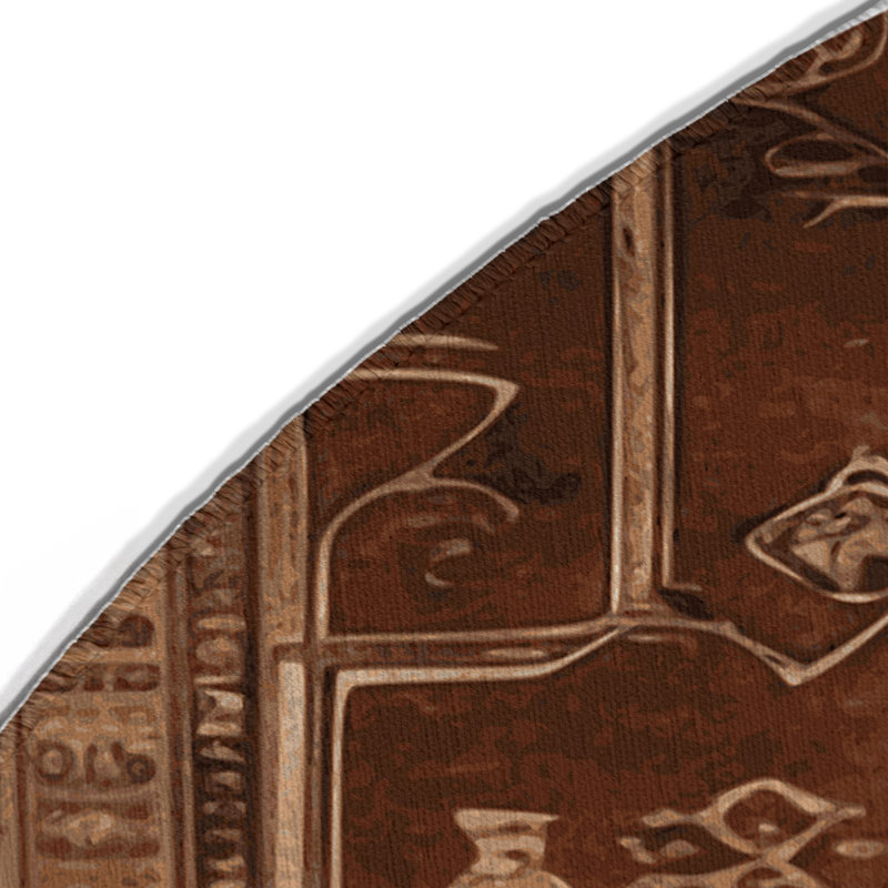 Turkish Brown Indoor and Outdoor Area Rug, Round 5'