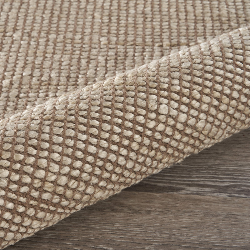 Tapis brun clair / blanc cassé Circleville, Rectangle 5 pi x 7 pi 9 po