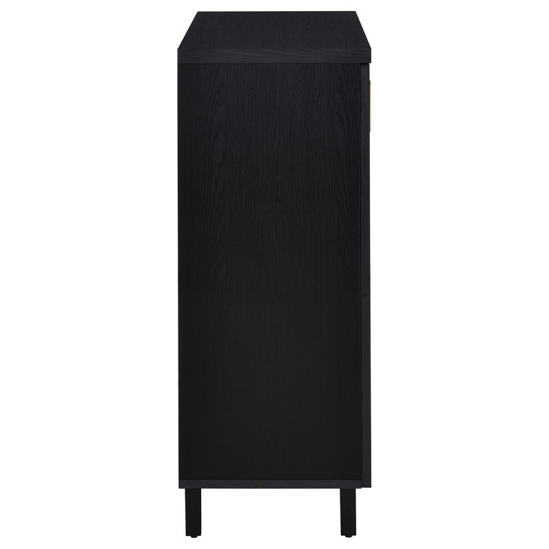 Brixton 2-Door Entryway Shoe Storage Cabinets Smoked Oak, Black