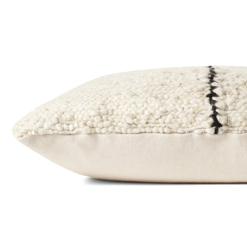 Amber Lewis x Loloi Carla Ivory / Black Pillow, Polyester/Polyfill