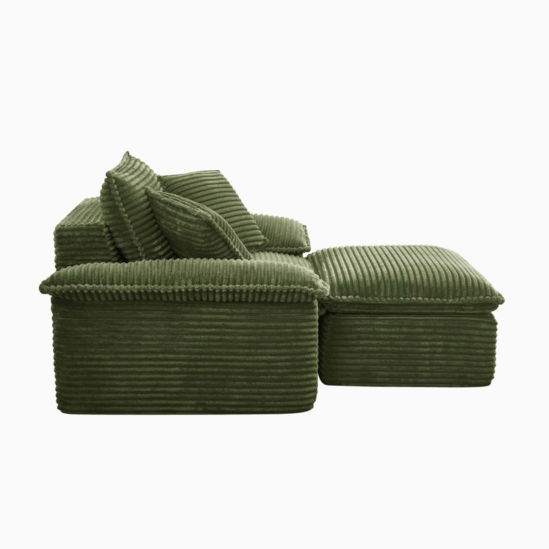 Fauteuil surdimensionné à siège profond et canapé-lit à demi-nuage avec repose-pieds modulaire simple en molleton modulaire à deux couches sans assemblage
