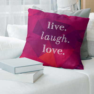 Faux Gemstone Live Laugh Love Quote Pillow Cover