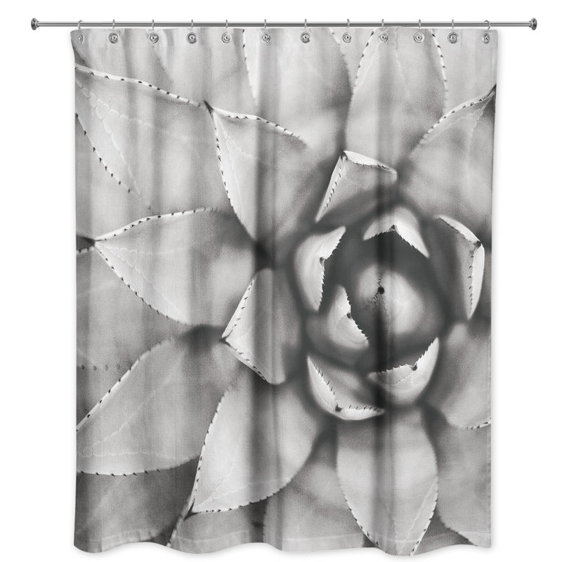 Rideau de douche simple Floral, Gris