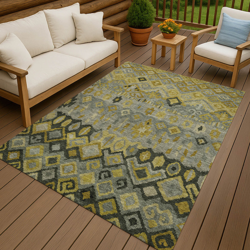 Tapis d'intérieur / extérieur lavable à la machine Matteson ACN2303, Rectangle 10 pi x 14 pi