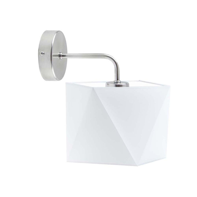 Awin Armed Sconce, Brushed Steel, White