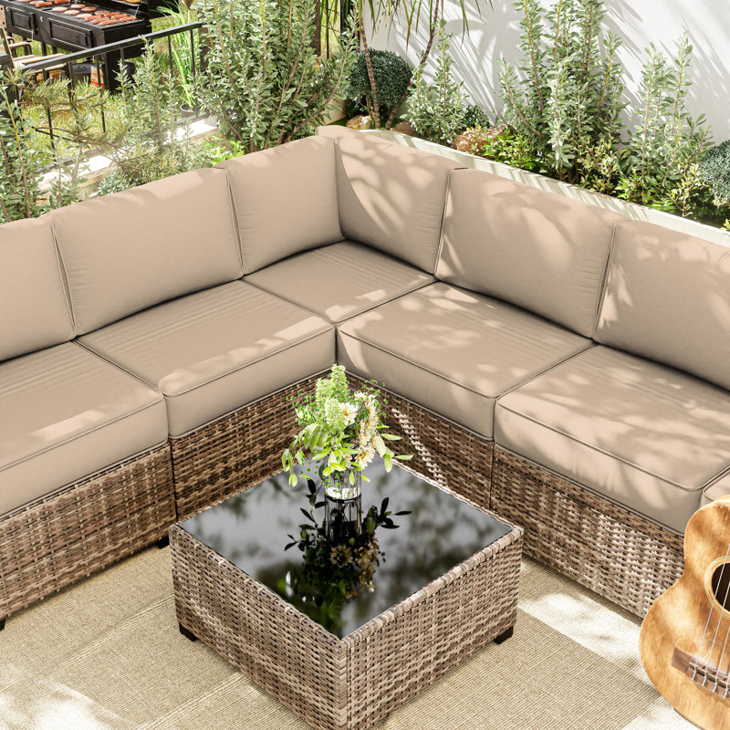 14-Piece Outdoor Seating Group Cushion Cover, Only Covers, Sand